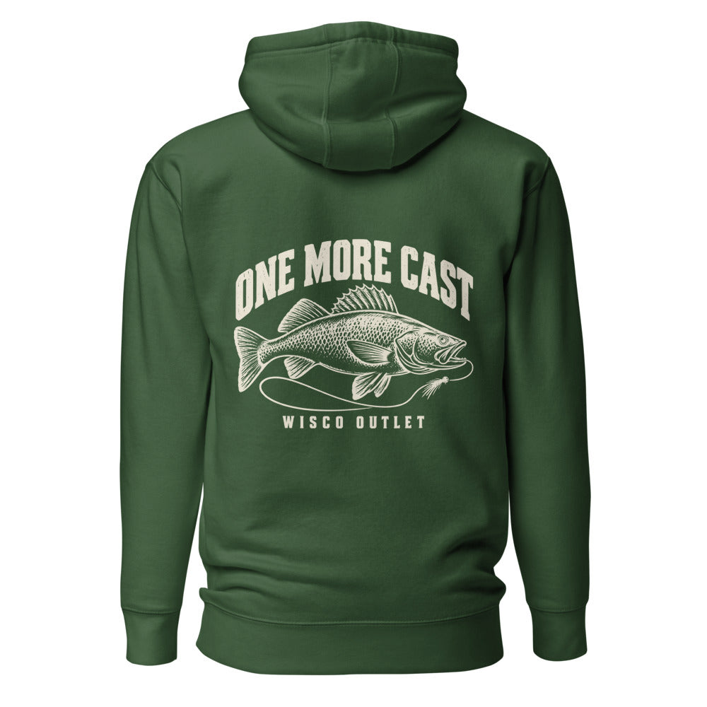 Wisco Outlet one more cast back design on Forest Green hoodie