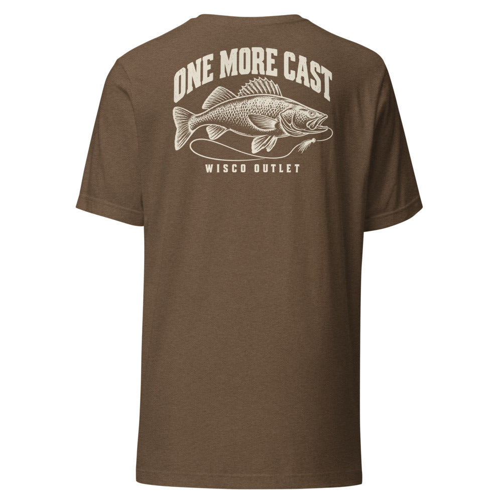Wisco Outlet one more cast back design on Heather Brown tee