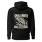 Wisco Outlet Smallmouth, Big Attitude back design on Black hoodie