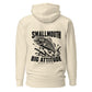 Wisco Outlet Smallmouth, Big Attitude back design on Bone hoodie