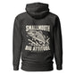Wisco Outlet Smallmouth, Big Attitude back design on Charcoal Heather hoodie