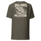 Wisco Outlet Smallmouth, Big Attitude back design on Army tee