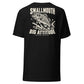 Wisco Outlet Smallmouth, Big Attitude back design on Black tee