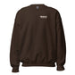 Wisco Outlet left-chest logo on Dark Chocolate crew