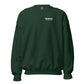 Wisco Outlet left-chest logo on Forest Green crew