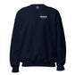 Wisco Outlet left-chest logo on Navy crew