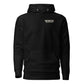 Wisco Outlet left-chest logo on Black hoodie