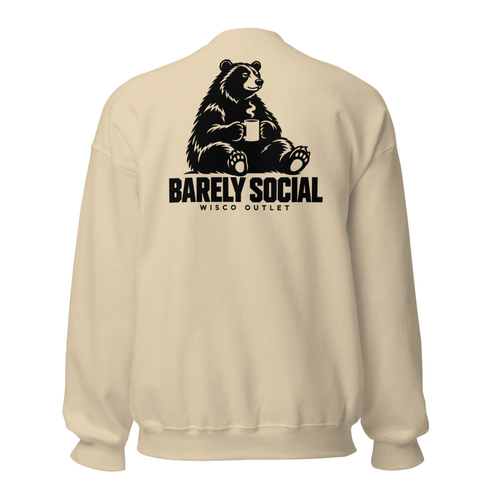 Barely Social — Crewneck Sweatshirt — Sand — back