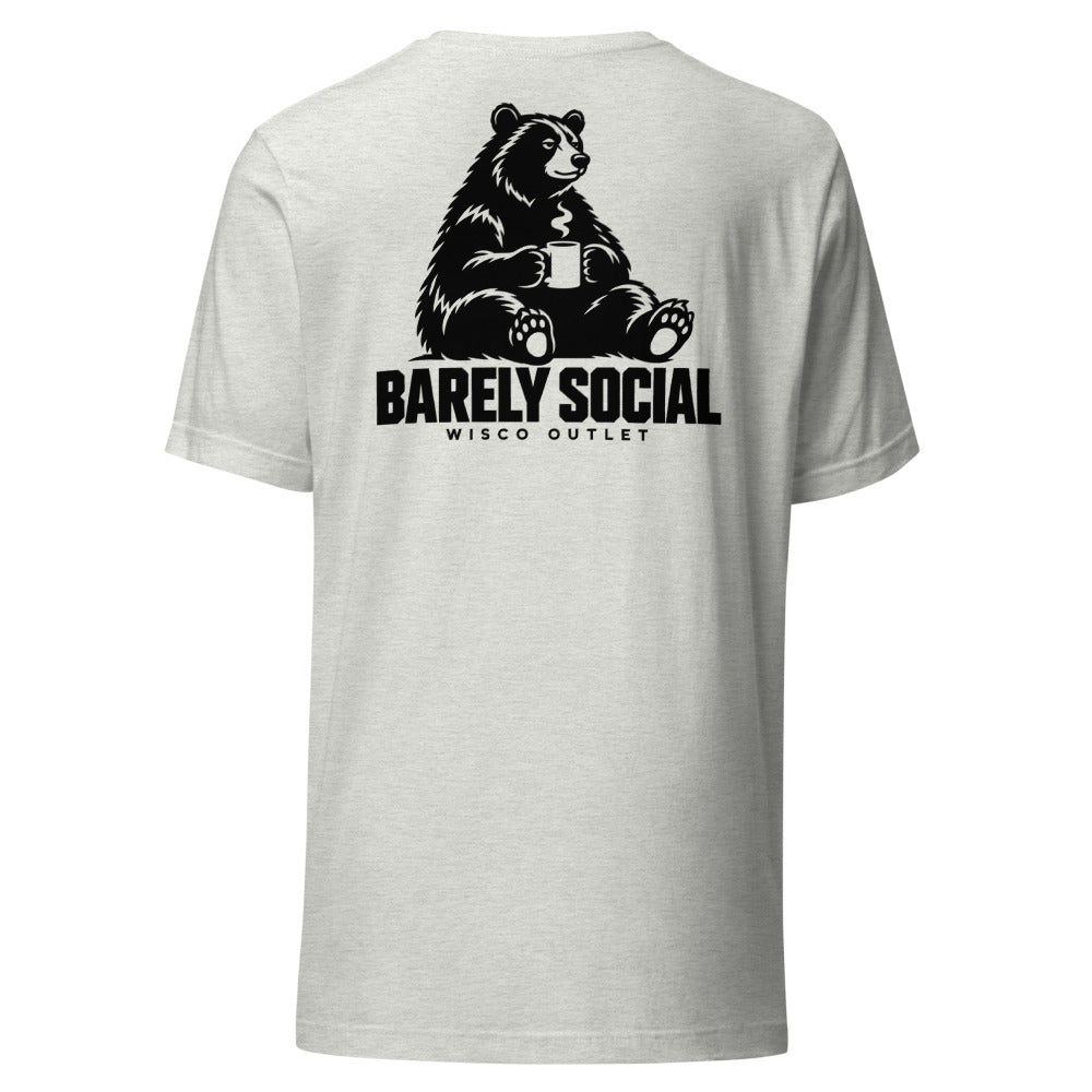 Barely Social — T-Shirt — Ash — back
