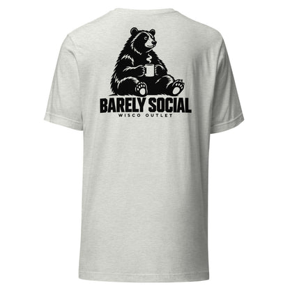 Barely Social — T-Shirt — Ash — back