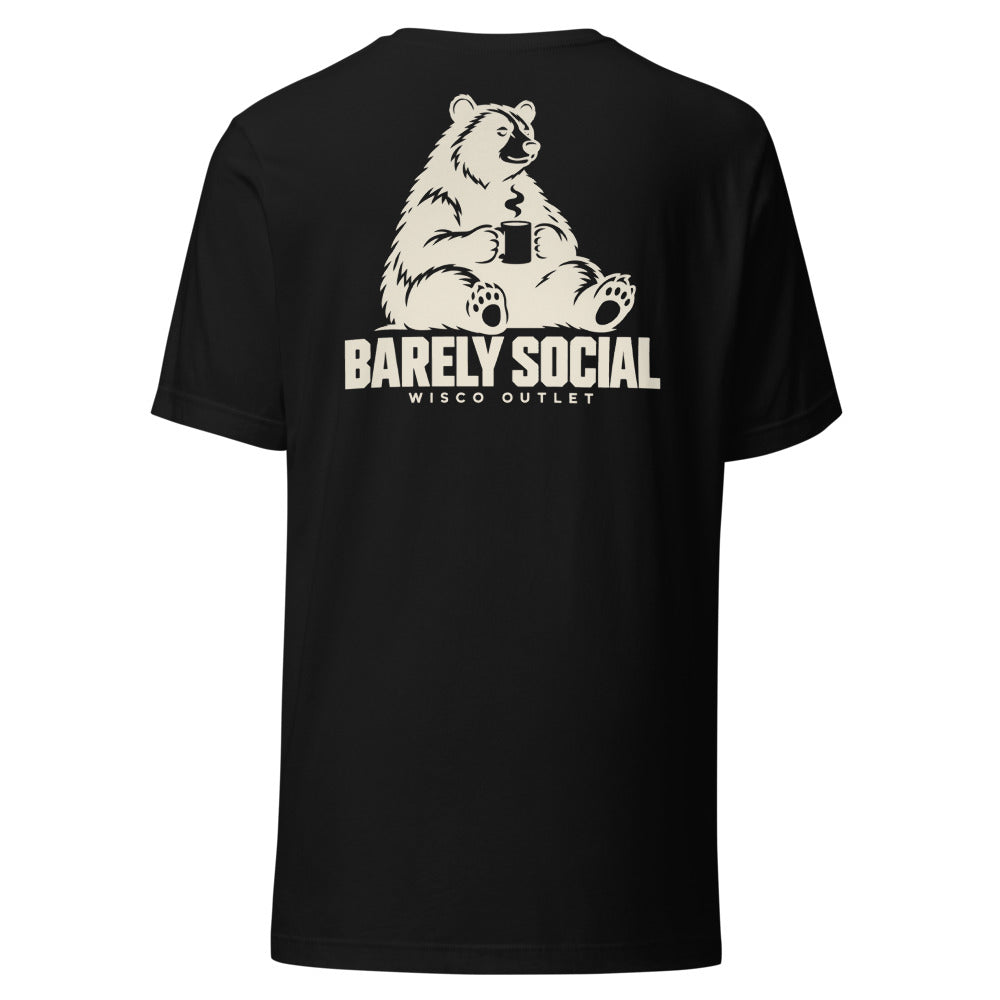 Barely Social — T-Shirt — Black — back