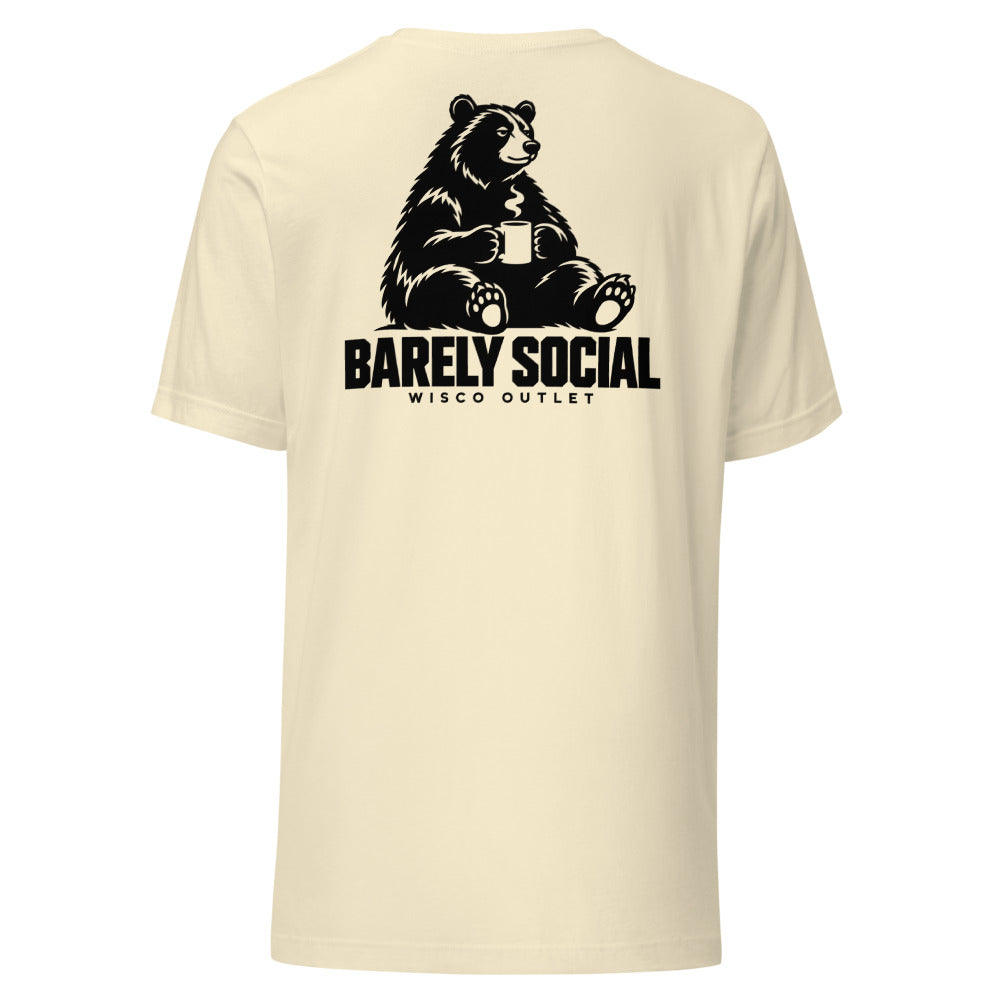Barely Social — T-Shirt — Natural — back