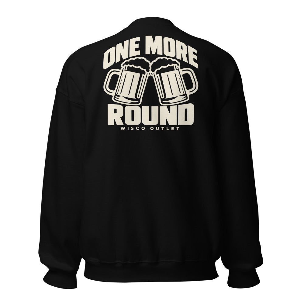 One More Round — Crewneck Sweatshirt — Black — back