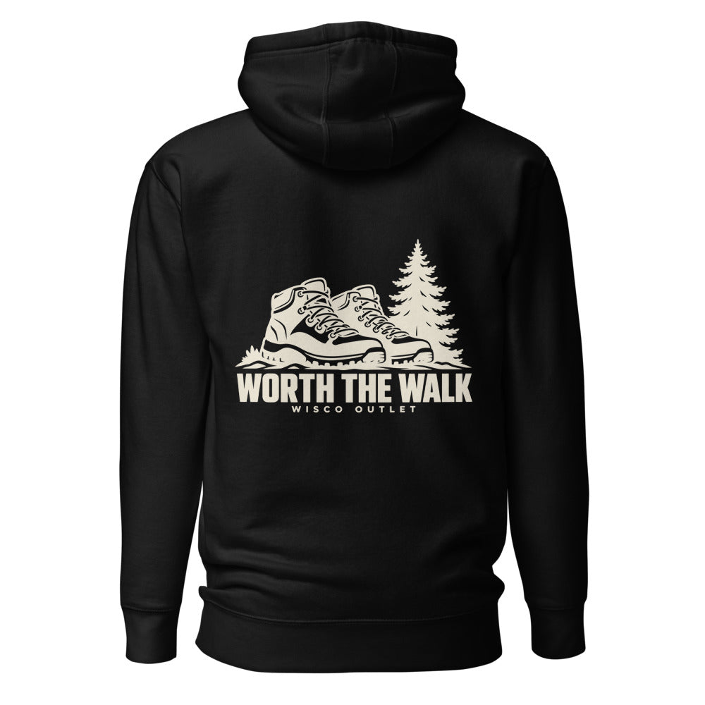 Worth the Walk — Hoodie — Black — back