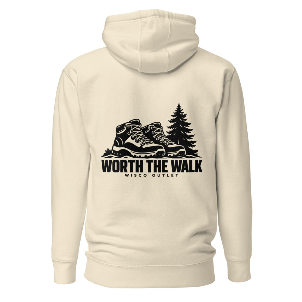 Worth the Walk — Hoodie — Bone — back