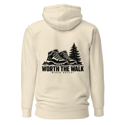 Worth the Walk — Hoodie — Bone — back