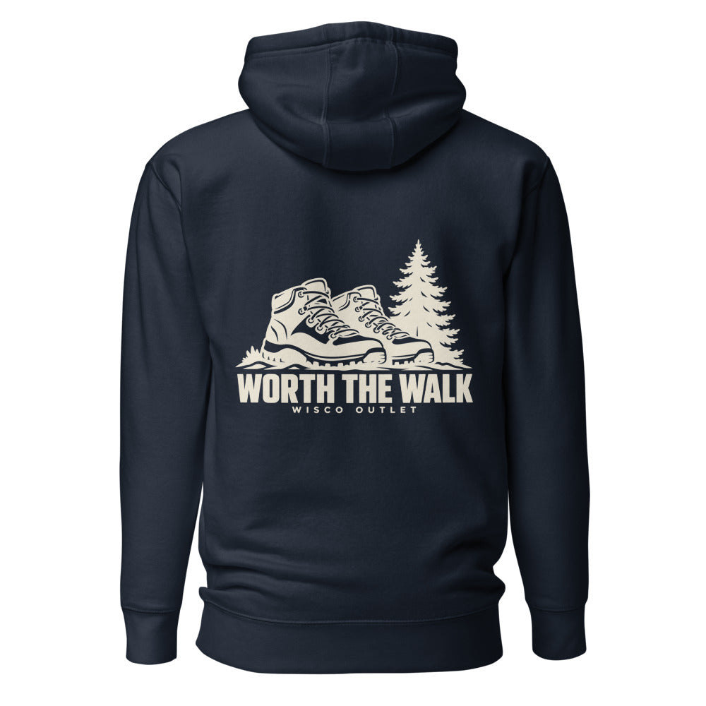 Worth the Walk — Hoodie — Navy Blazer — back
