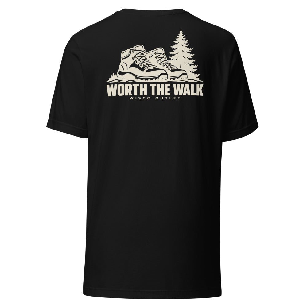Worth the Walk — T-Shirt — Black — back