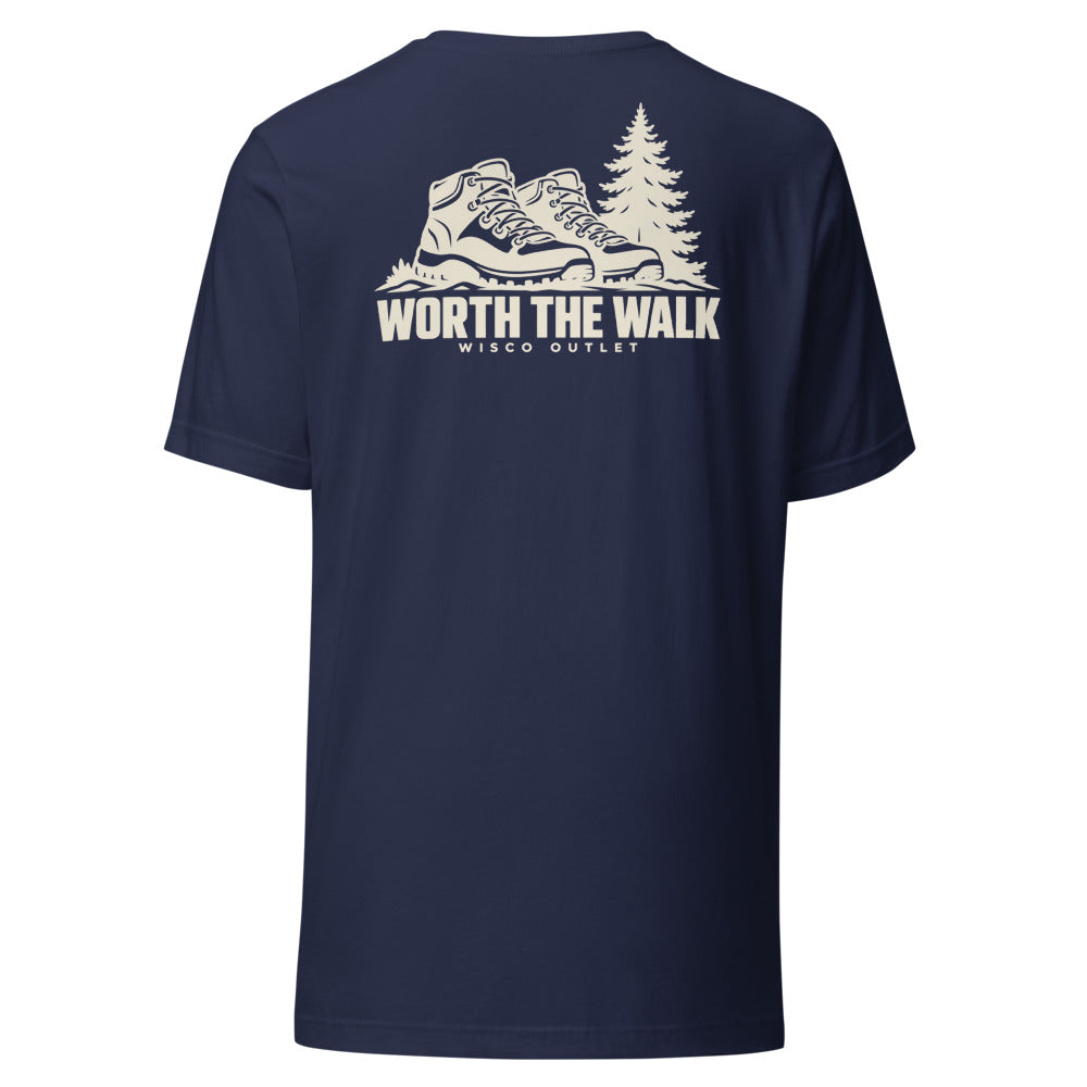 Worth the Walk — T-Shirt — Navy — back