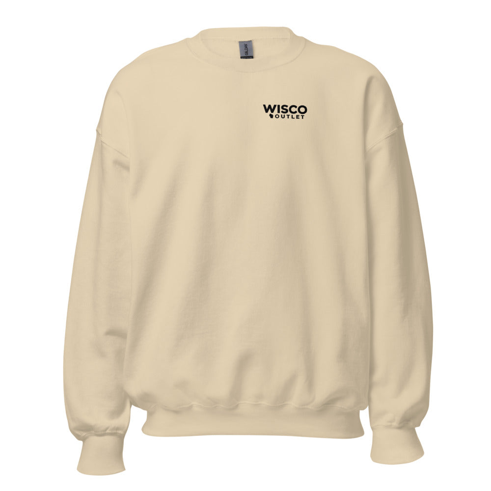 Wisco Outlet left-chest logo — Crewneck Sweatshirt — Sand — front
