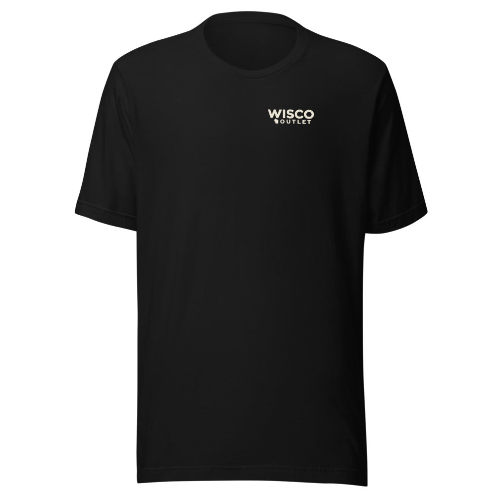 Gravity Fed Wisconsin Bred T-Shirt — Black — front