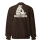 Barely Social Crewneck Sweatshirt — Dark Chocolate — back