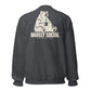 Barely Social Crewneck Sweatshirt — Dark Heather — back