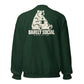 Barely Social Crewneck Sweatshirt — Forest Green — back