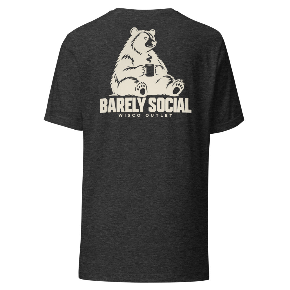 Barely Social T-Shirt — Dark Grey Heather — back