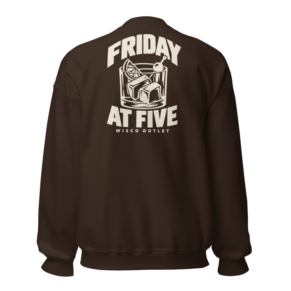 Friday at Five Crewneck Sweatshirt — Dark Chocolate — back