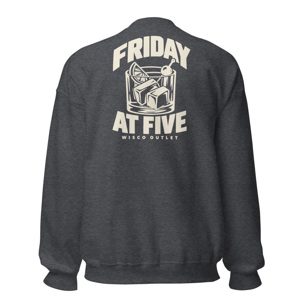 Friday at Five Crewneck Sweatshirt — Dark Heather — back