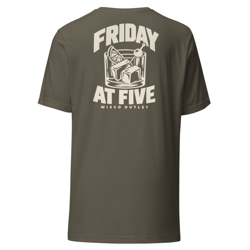 Friday at Five T-Shirt — Army — back
