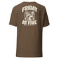 Friday at Five T-Shirt — Heather Brown — back