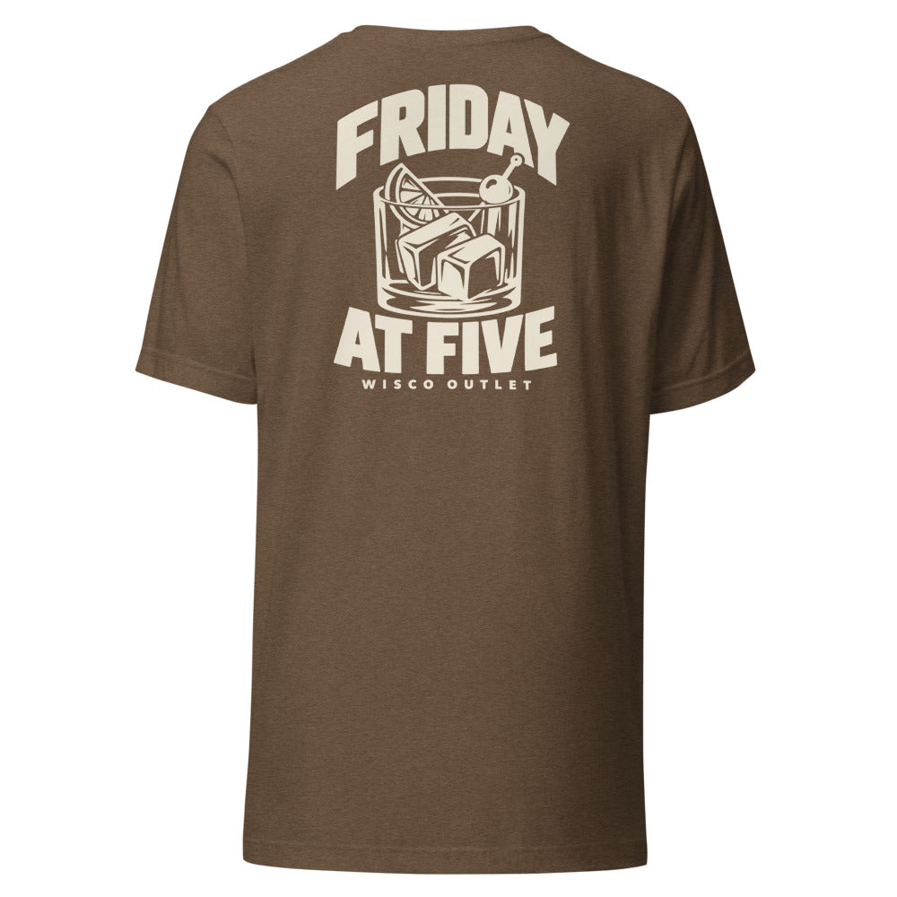 Friday at Five T-Shirt — Heather Brown — back