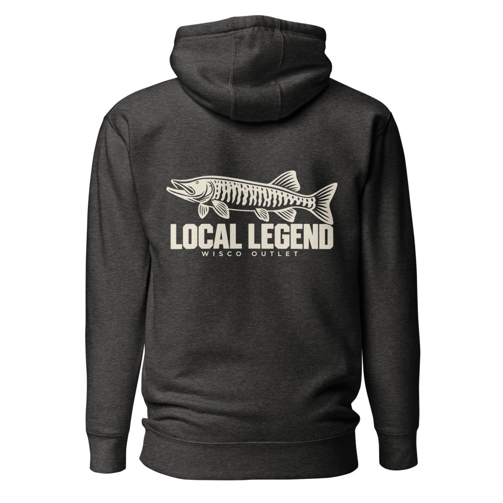 Local Legend Hoodie — Charcoal Heather — back