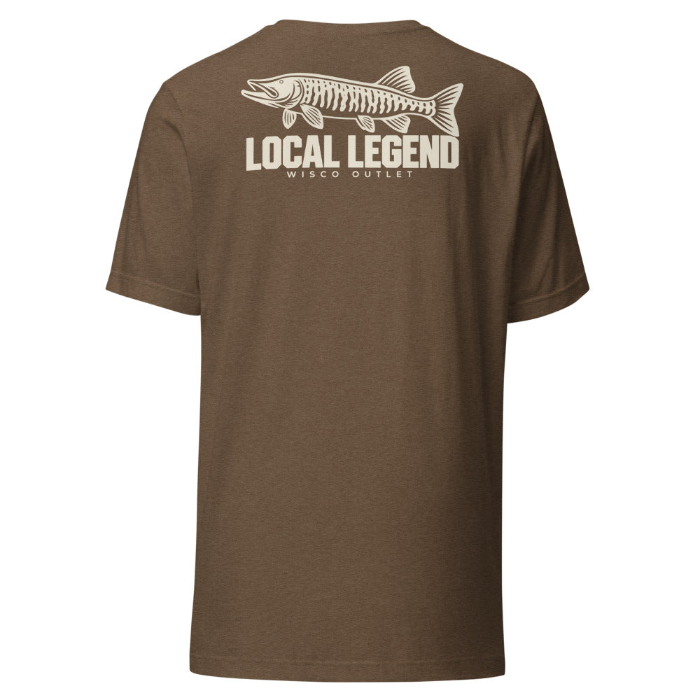 Local Legend T-Shirt — Heather Brown — back