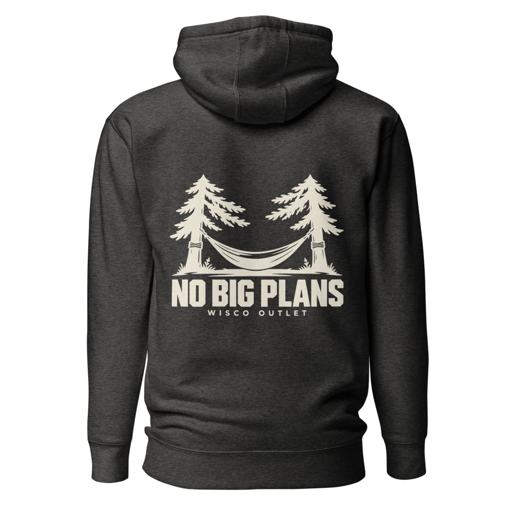 No Big Plans Hoodie — Charcoal Heather — back