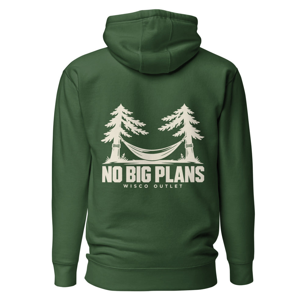 No Big Plans Hoodie — Forest Green — back