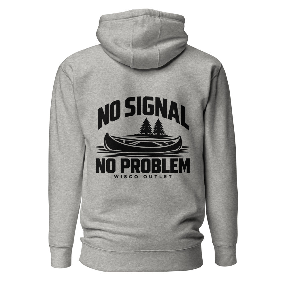 No Signal, No Problem Hoodie — Carbon Grey — back