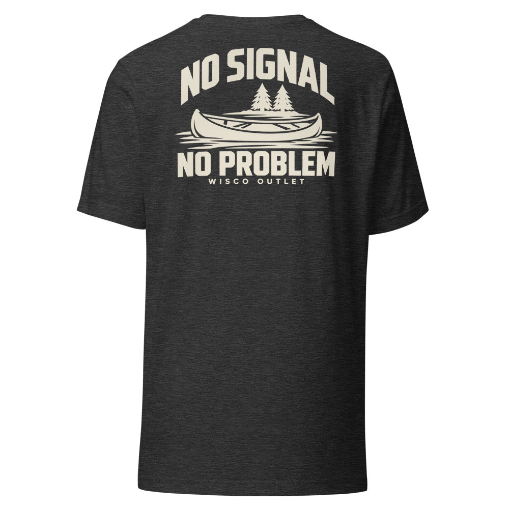 No Signal, No Problem T-Shirt — Dark Grey Heather — back