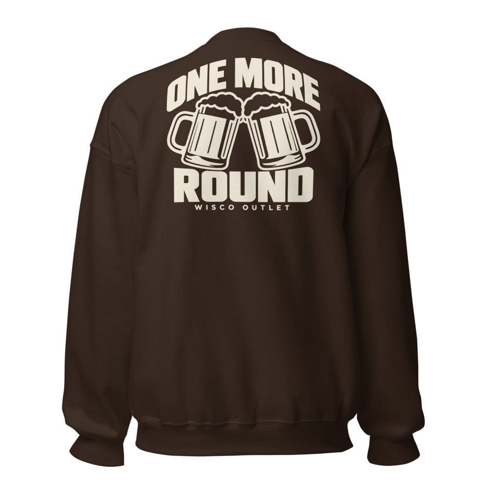 One More Round Crewneck Sweatshirt — Dark Chocolate — back