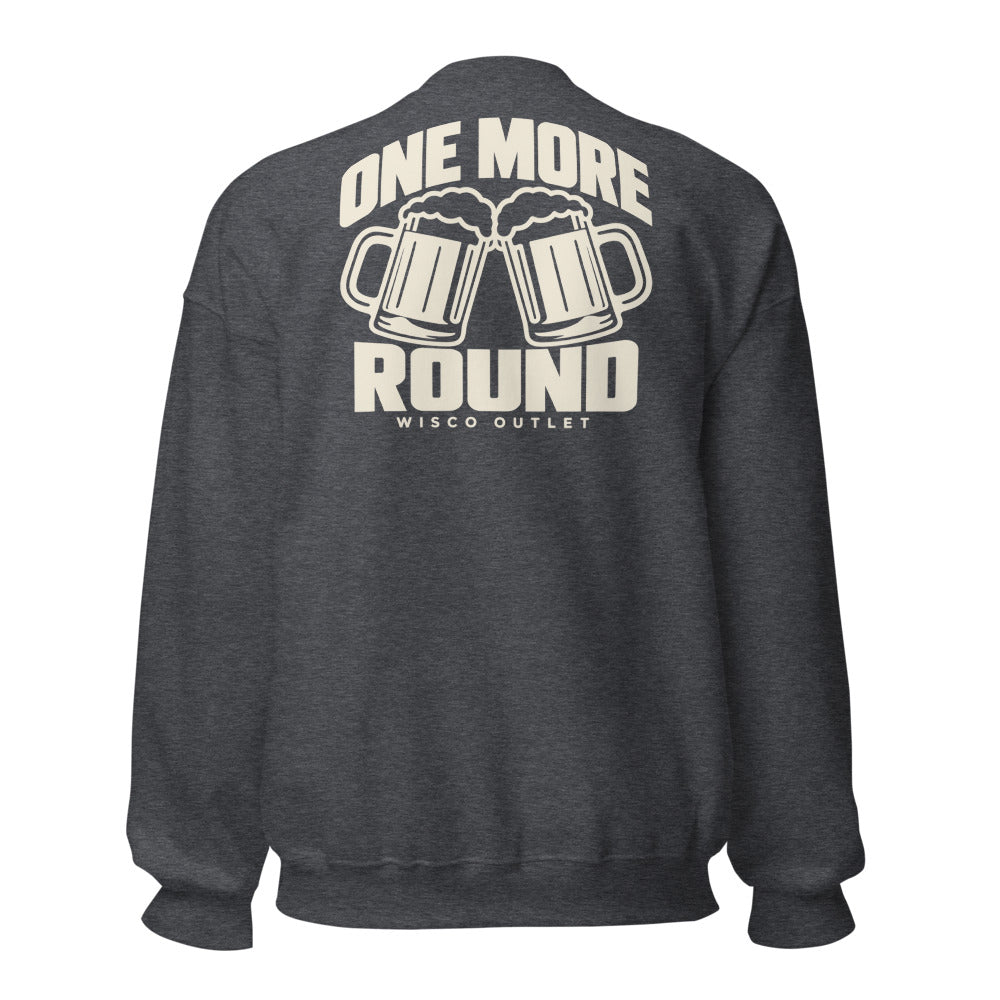 One More Round Crewneck Sweatshirt — Dark Heather — back