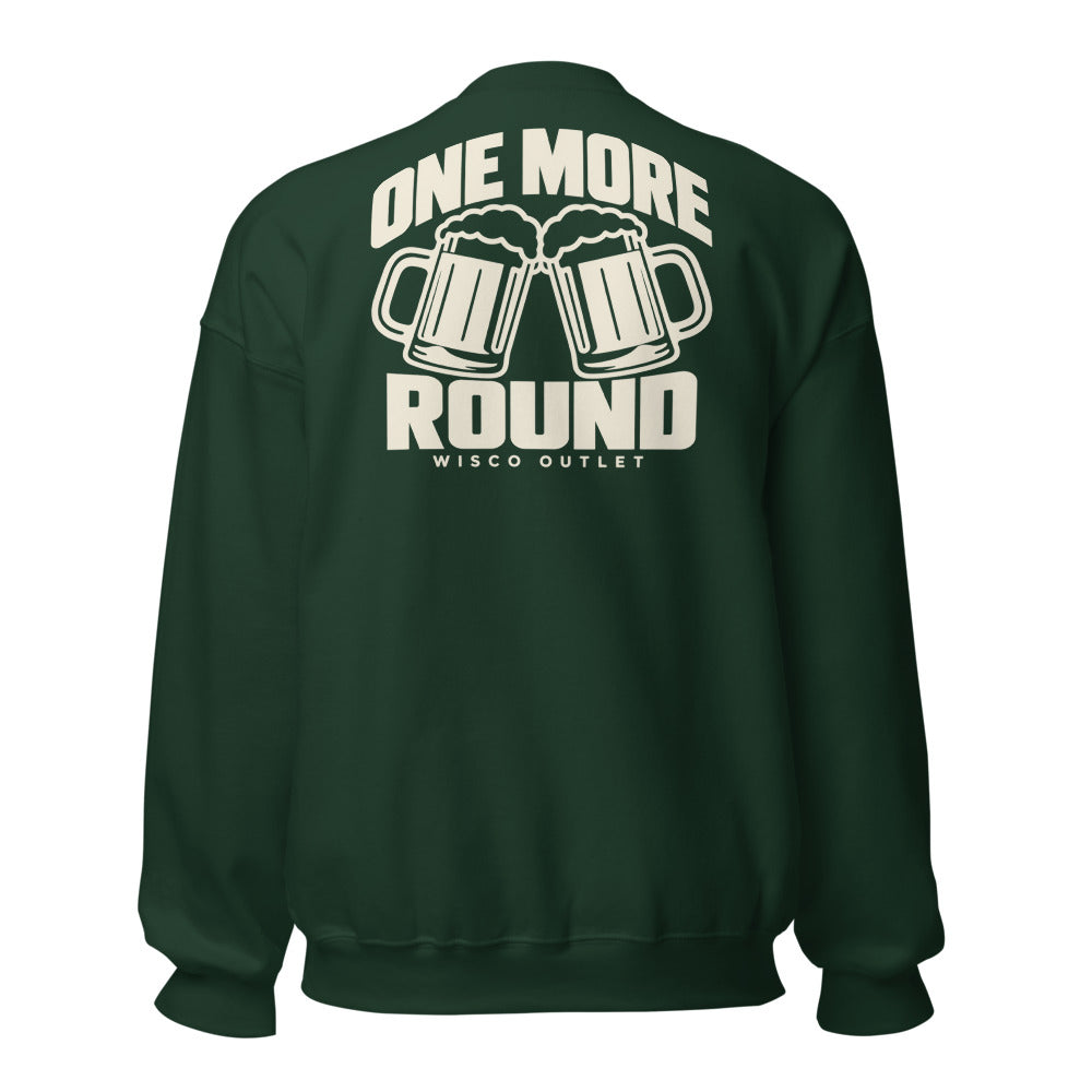 One More Round Crewneck Sweatshirt — Forest Green — back