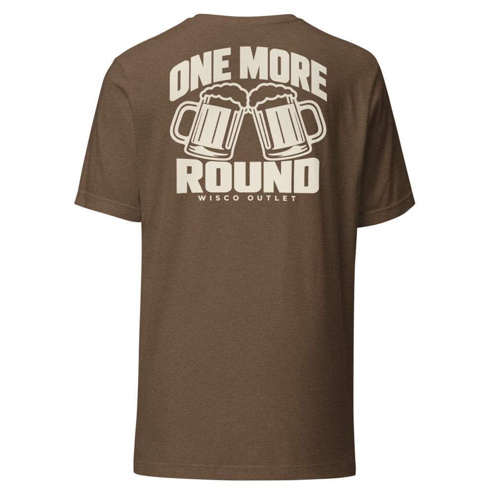 One More Round T-Shirt — Heather Brown — back