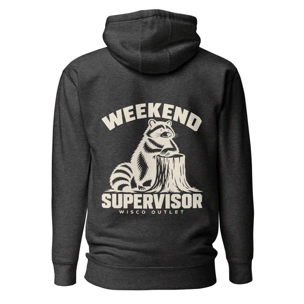 Weekend Supervisor Hoodie — Charcoal Heather — back