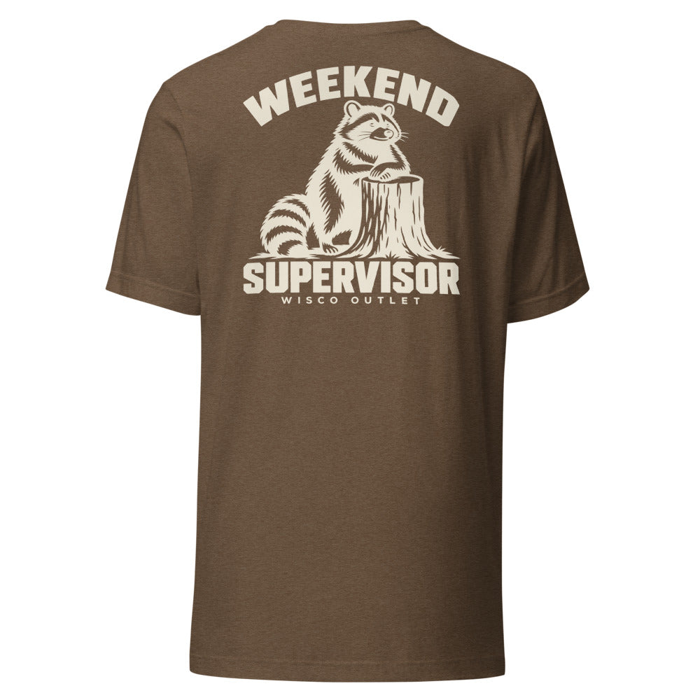 Weekend Supervisor T-Shirt — Heather Brown — back