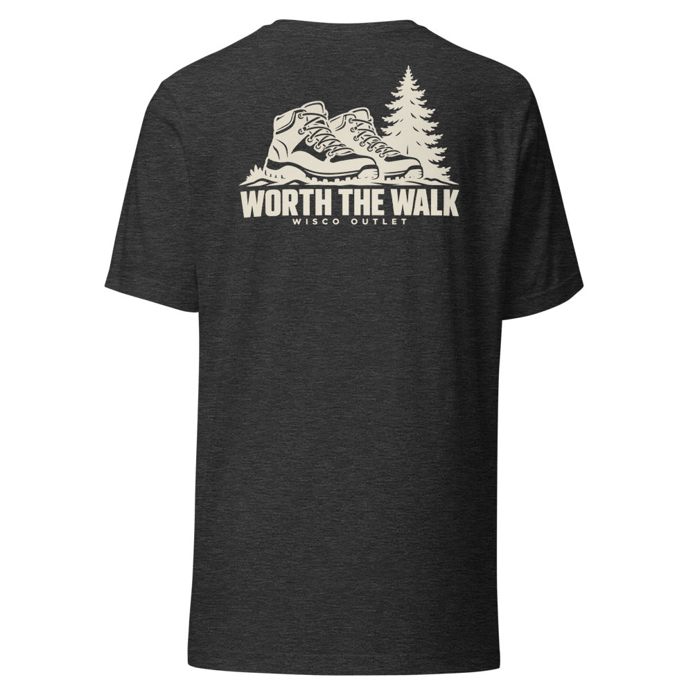 Worth the Walk T-Shirt — Dark Grey Heather — back