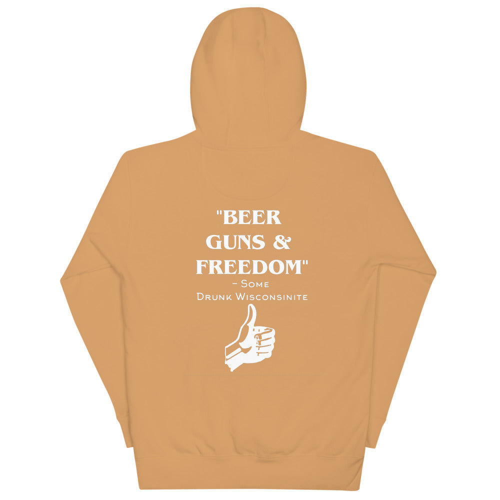 Wisco Outlet Beer Guns Freedom Sweatshirt White Design