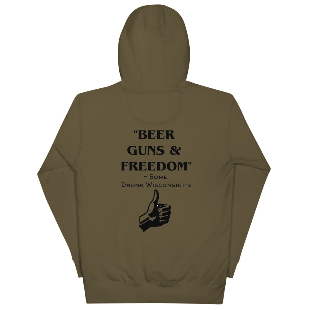 Wisco Outlet Beer Guns Freedom Sweatshirt Black Design