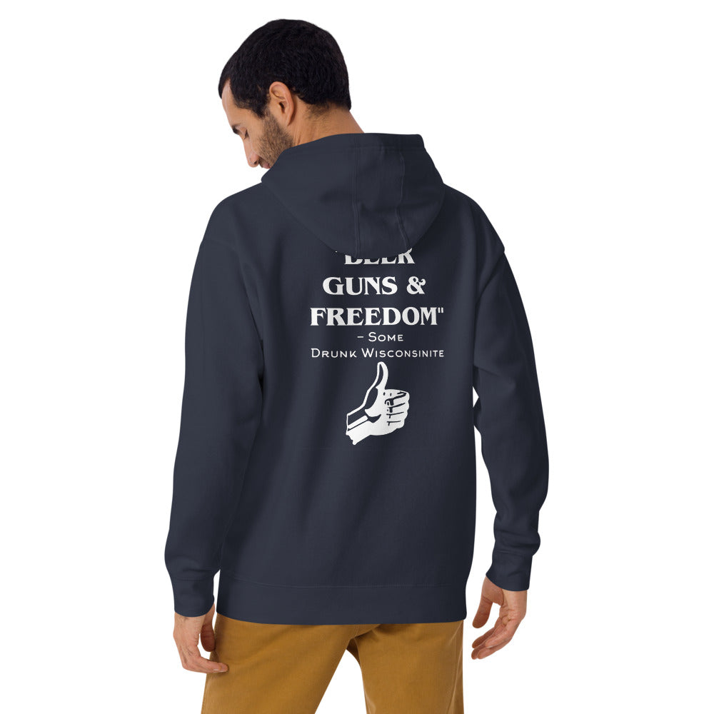 Wisco Outlet Beer Guns Freedom Sweatshirt White Design